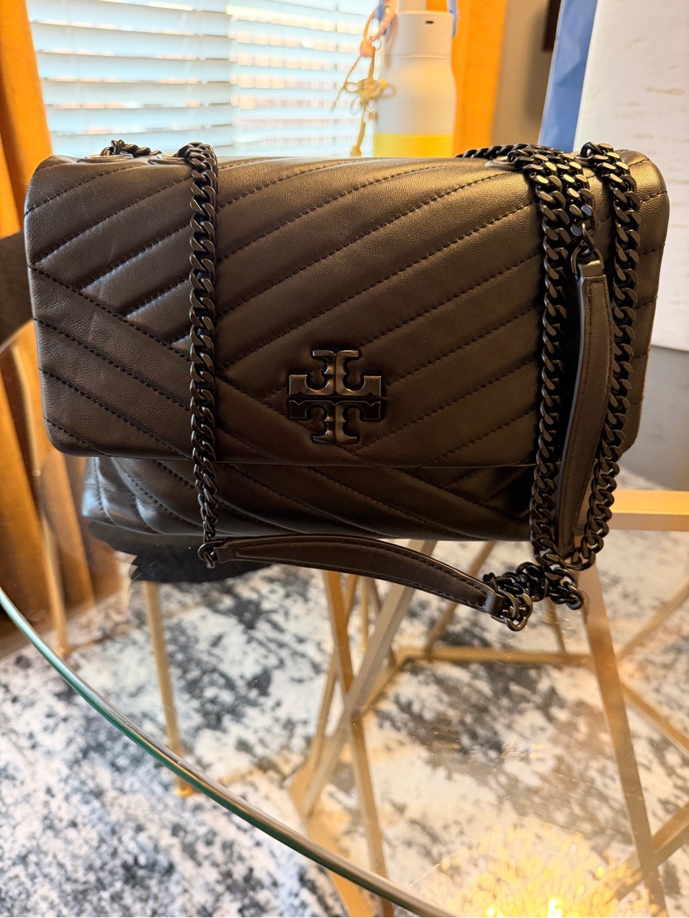 Tory Burch Black Quilted Chain Crossbody Bag